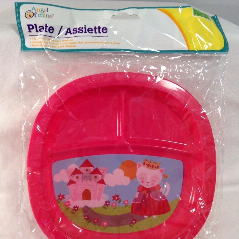 New Angel of Mine Divided Plate Hard Plastic Pink